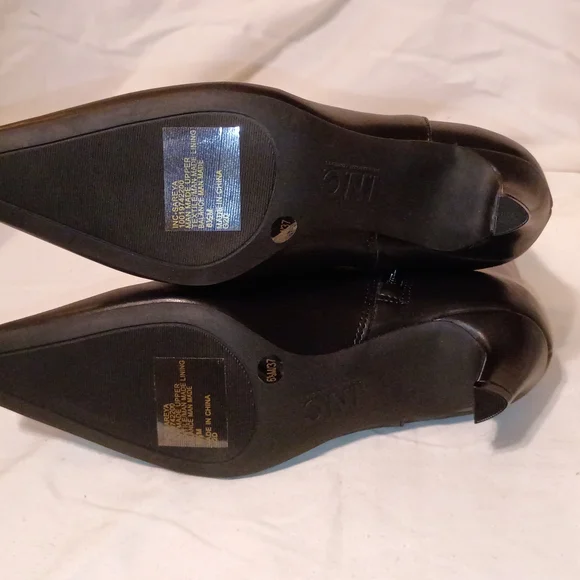 INC International Concepts Sleek Black Ankle Boots - Picture 5 of 5